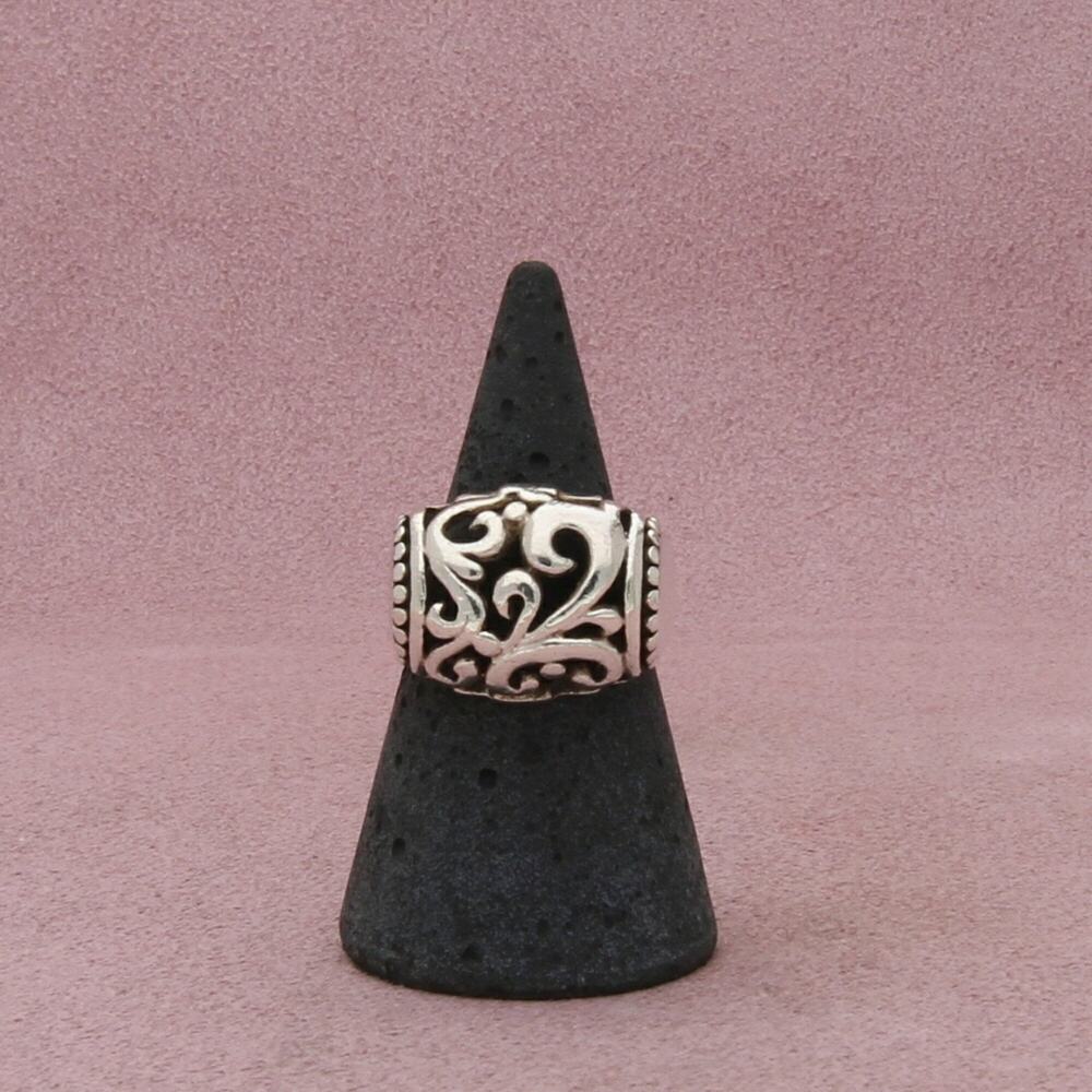 sterling silver vintage chunky scroll dome ring size 6.5
